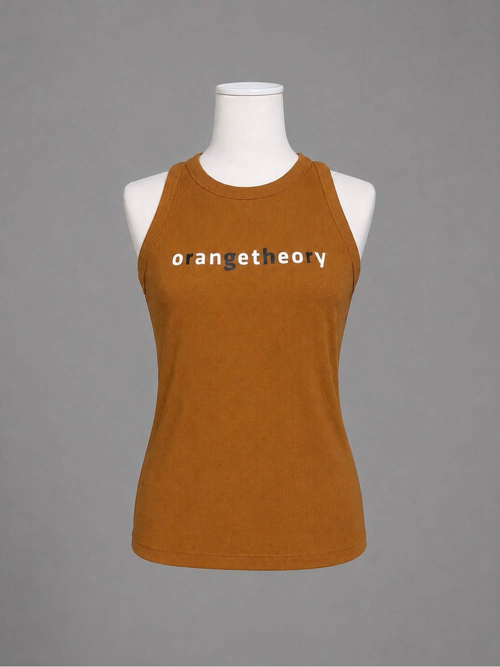 Orangetheory Orange Ribbed Tank Top Racerback Sleeveless Size M